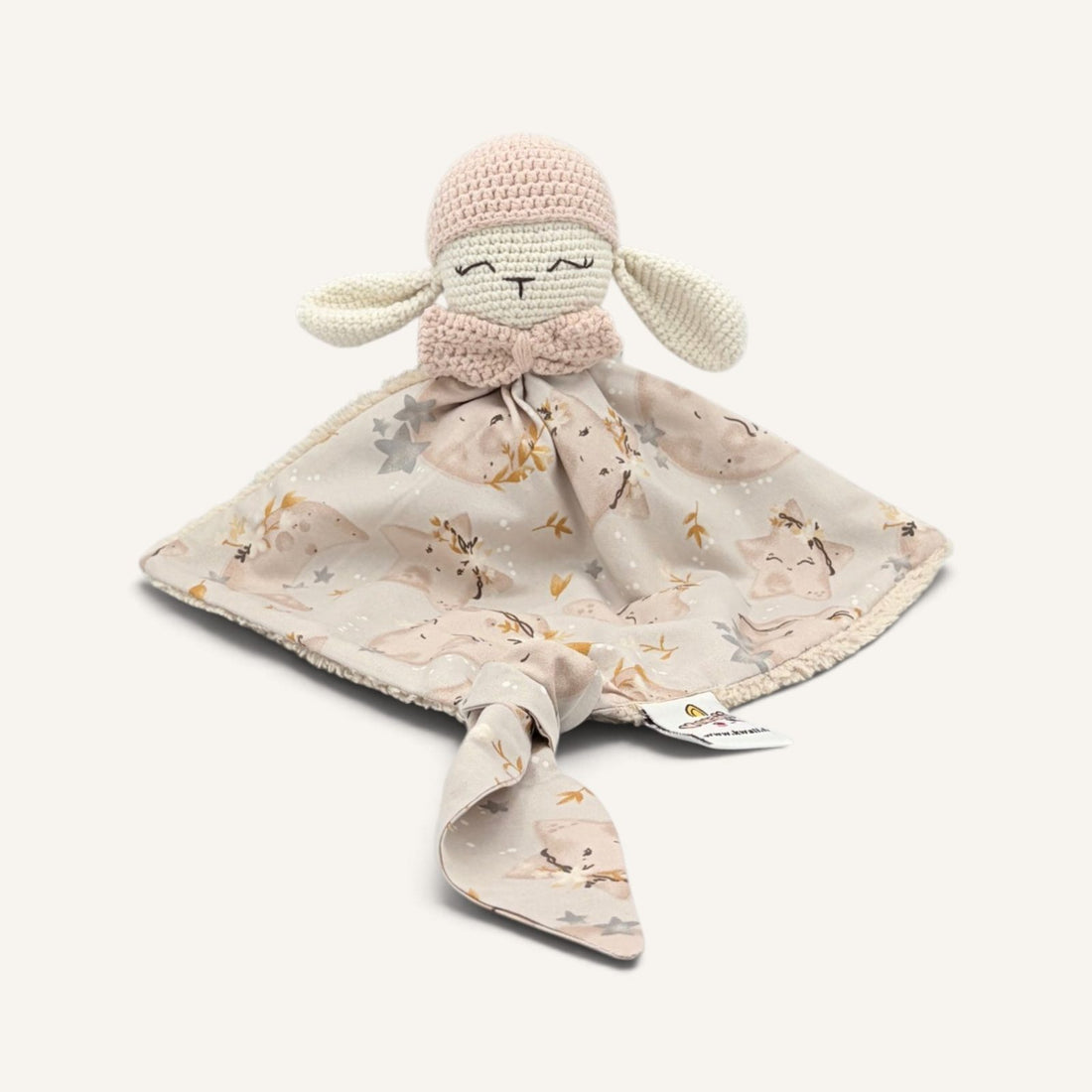 Wooly bonnet rose nœud sans bras, vue de face