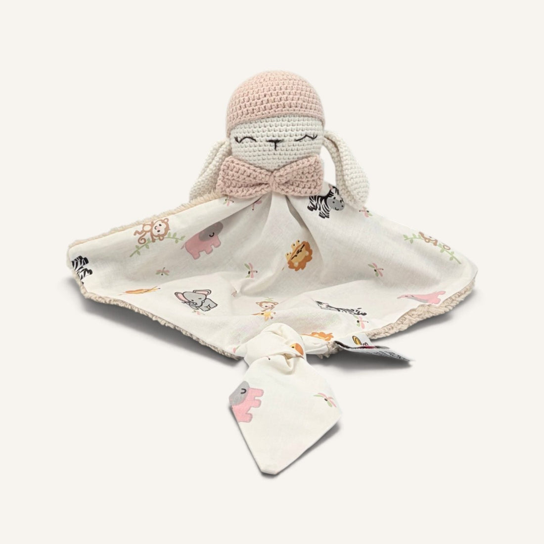 Wooly tissu animaux nœud avec bras, vue de face