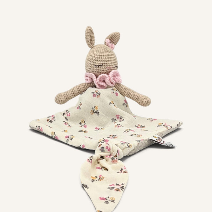 Buni taupe col rose avec bras, vue de face