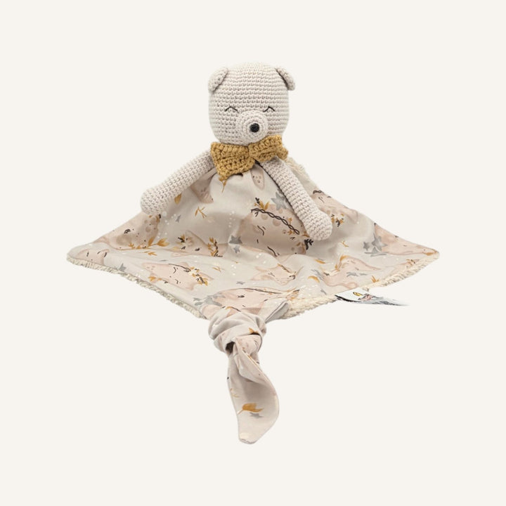 Ted gris nœud moutarde avec bras, vue de face