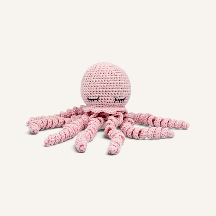 Tenta rose, la pieuvre Kwaii crochetée à la main