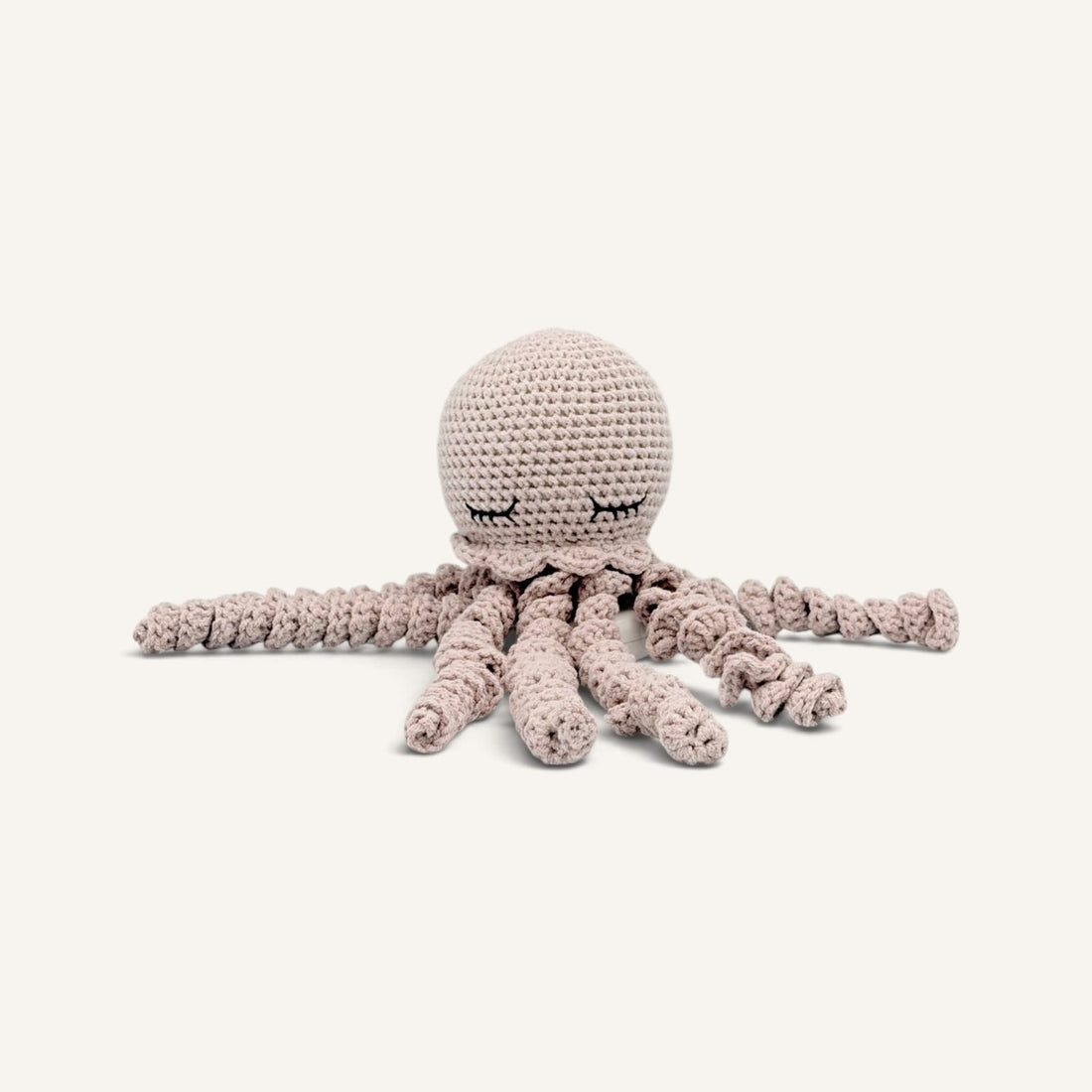 Tenta taupe, la pieuvre Kwaii crochetée à la main