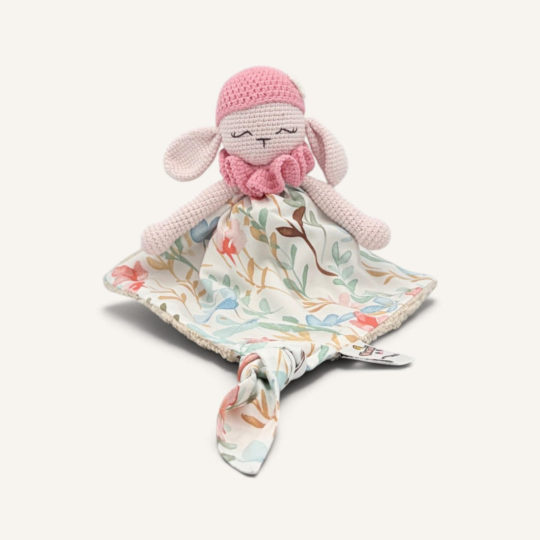 Wooly bonnet fuchsia aquarelle avec bras, vue de face